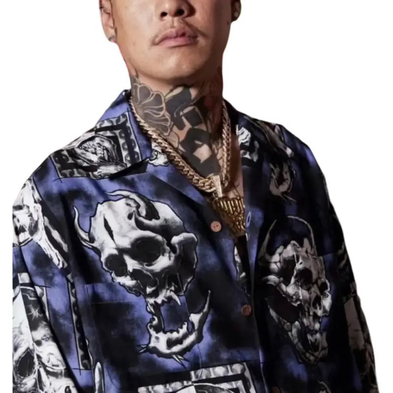WACKO MARIA Shirts Men Marine Blue-3