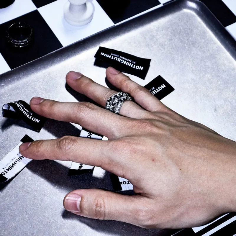 NothingButMini White Gold Plated Copper Rings Unisex-4