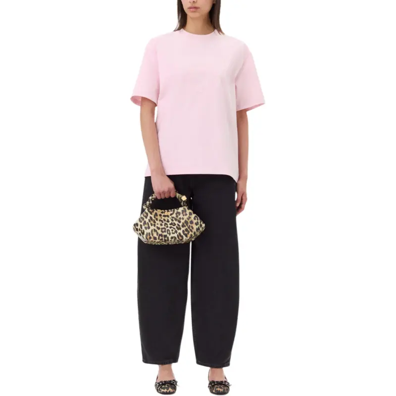 GANNI Logo Embroidered Crewneck T-Shirt-1