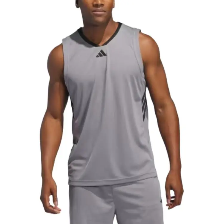 Adidas BASKETBALL3-Stripes Legends Tank Top Basketball Jerseys Men's Gray Three/Black-1