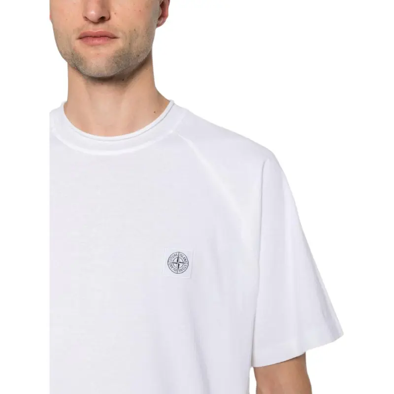STONE ISLAND Logo Patch Crewneck T Shirt-3