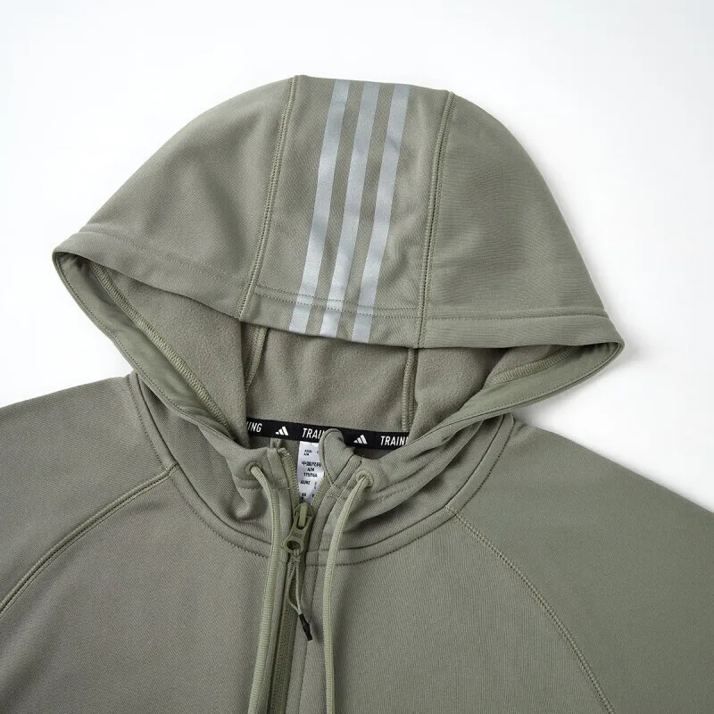 Adidas Game And Go Big Logo 3 Stripes Full Zip Hoodie-4