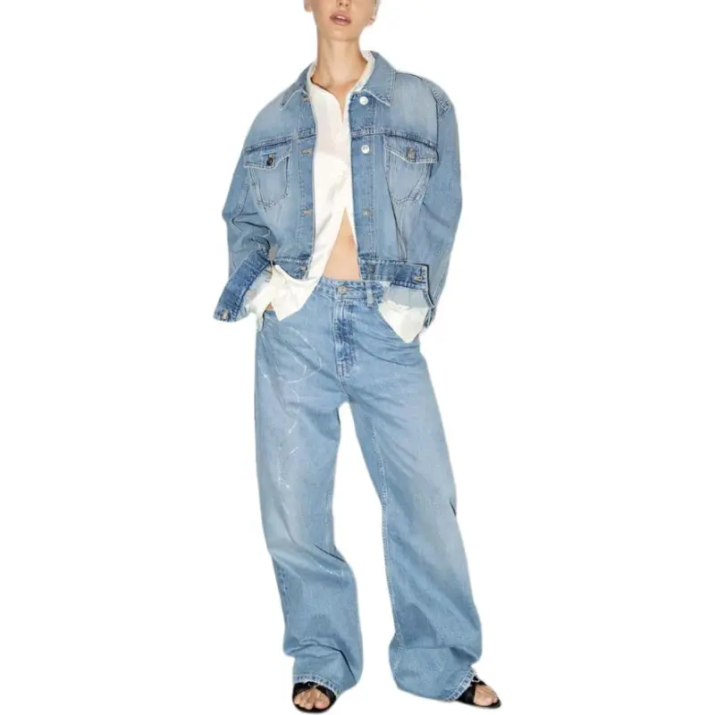 ZARA Valentine's Day Collection Denim Jackets Women's Blue-5