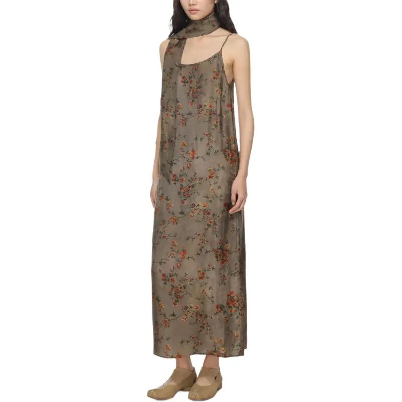 UMA WANG Floral Printed Sleeveless Midi Dress-1