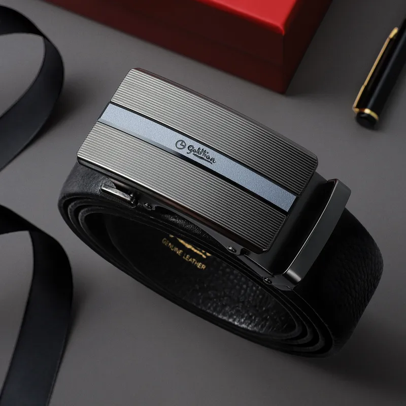 GOLDLION Top Grain Cow Leather Belts Men's Width 3.5cm-2