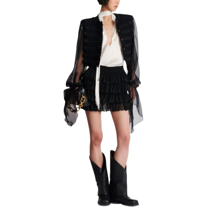 BALMAIN Silk Halterneck Top-4