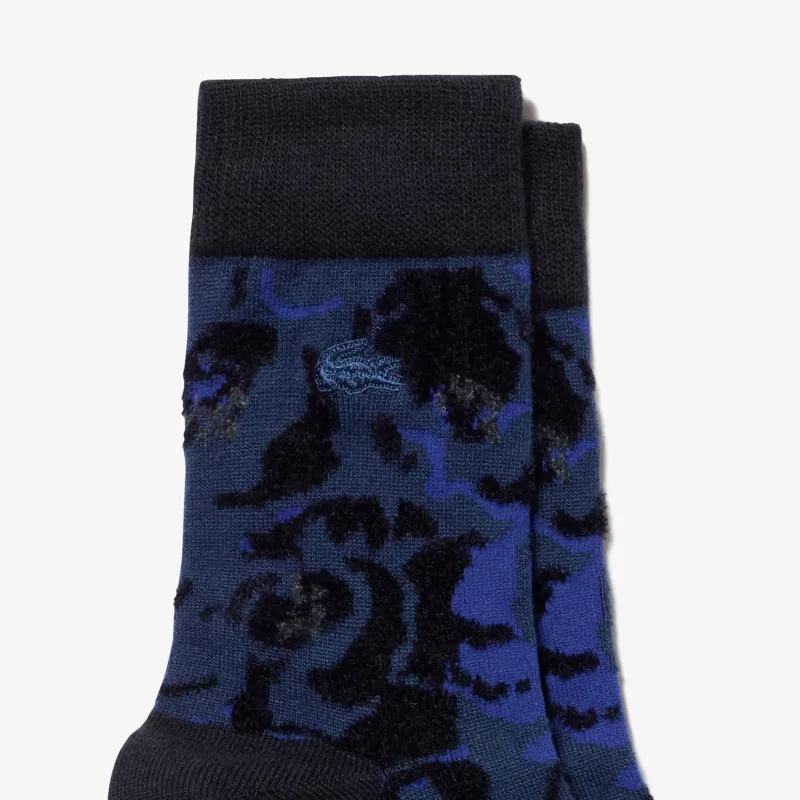 LACOSTE Mid Calf Socks Men's 1 Pack Marine Blue-3