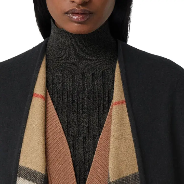 Burberry Fringed Check Cape-6