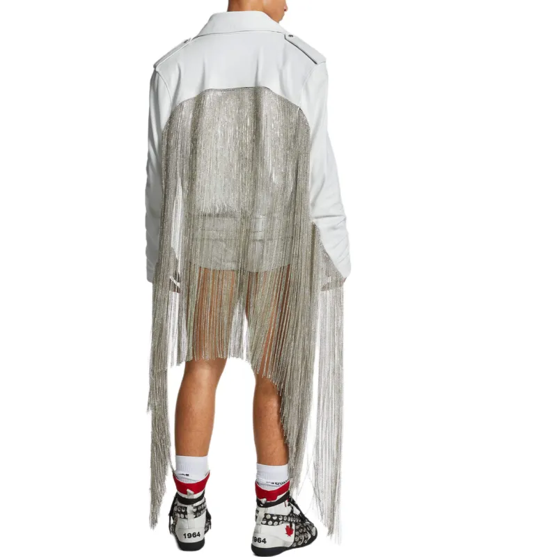 DSQUARED 2 Fringed Leather Jacket-3