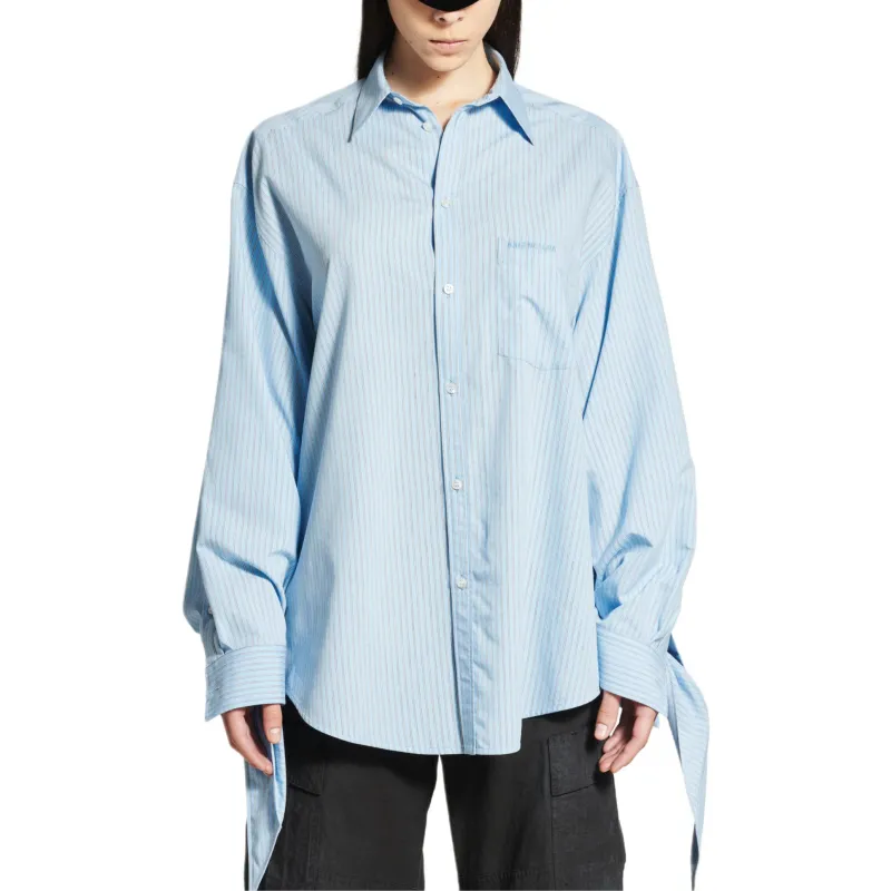 Balenciaga SS25 Shirt Regular Fit Women's Sky Blue-2