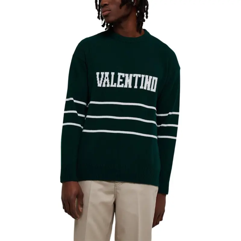Valentino Logo Intarsia Long-Sleeved Jumper-3