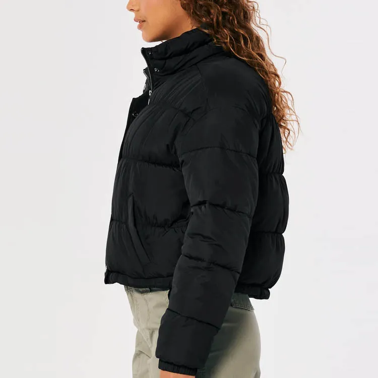 Hollister Puffer Jacket Women's Black-3