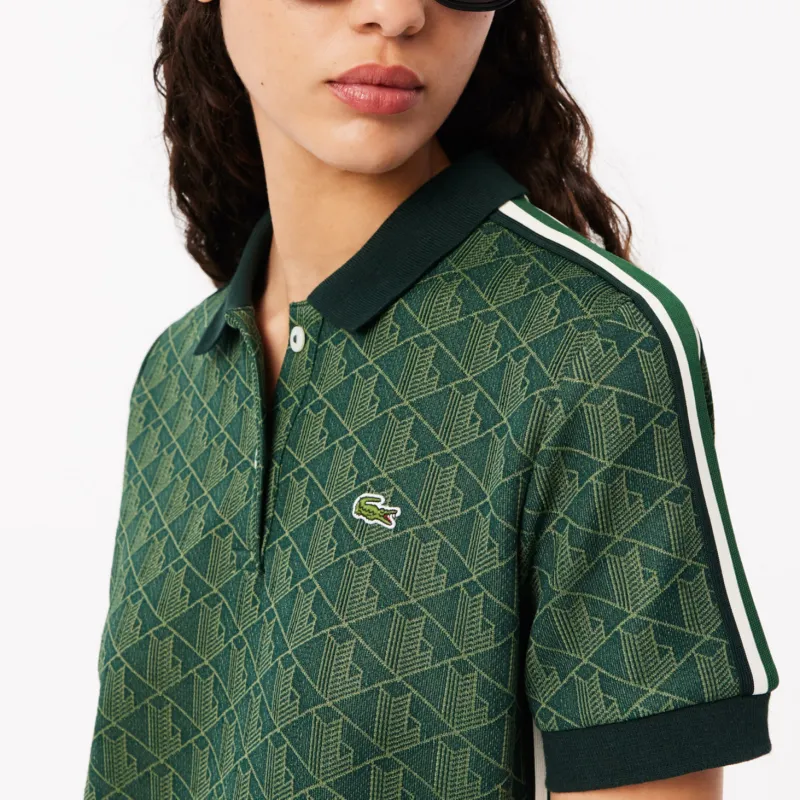 LACOSTE Monogram jacquard Polo Dress-3