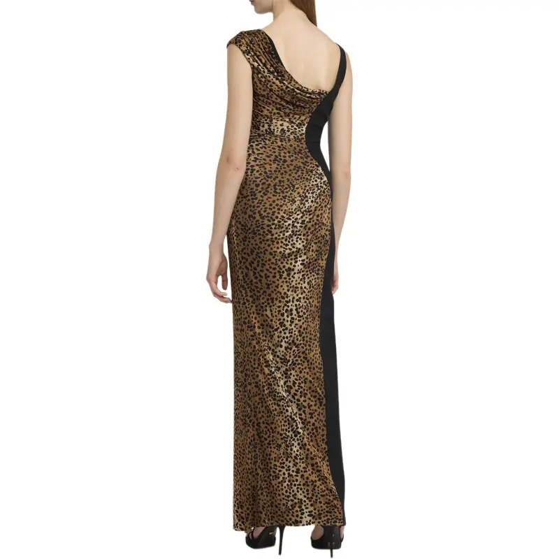 VERSACE Medusa '95 Leopard print Draped Gown-3