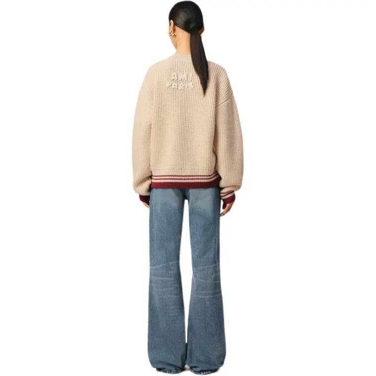 Ami Paris Ami De Coeur V Neck Knitted Jumper-3