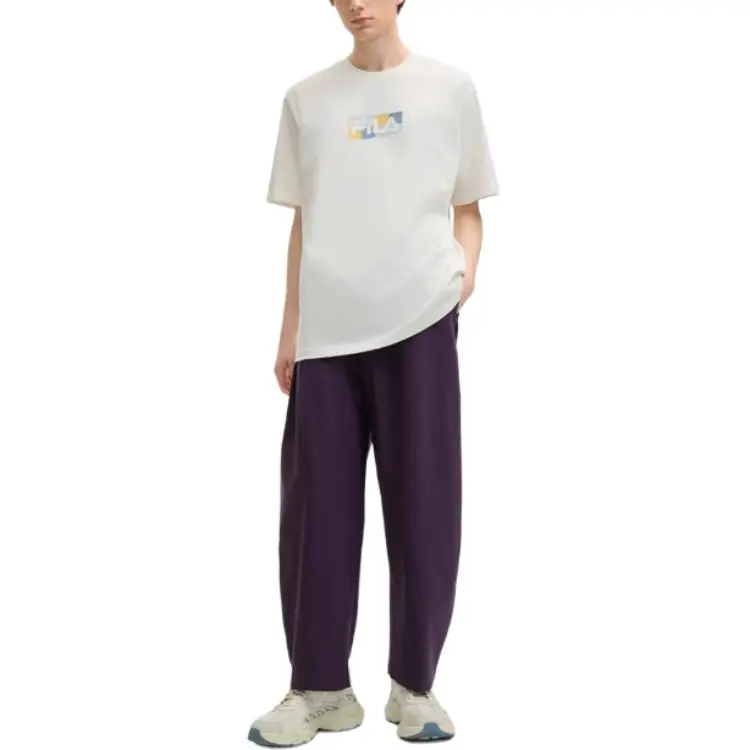 FILA ORIGINALE Knitted Sports Pants Men's Purple Deep Color-2
