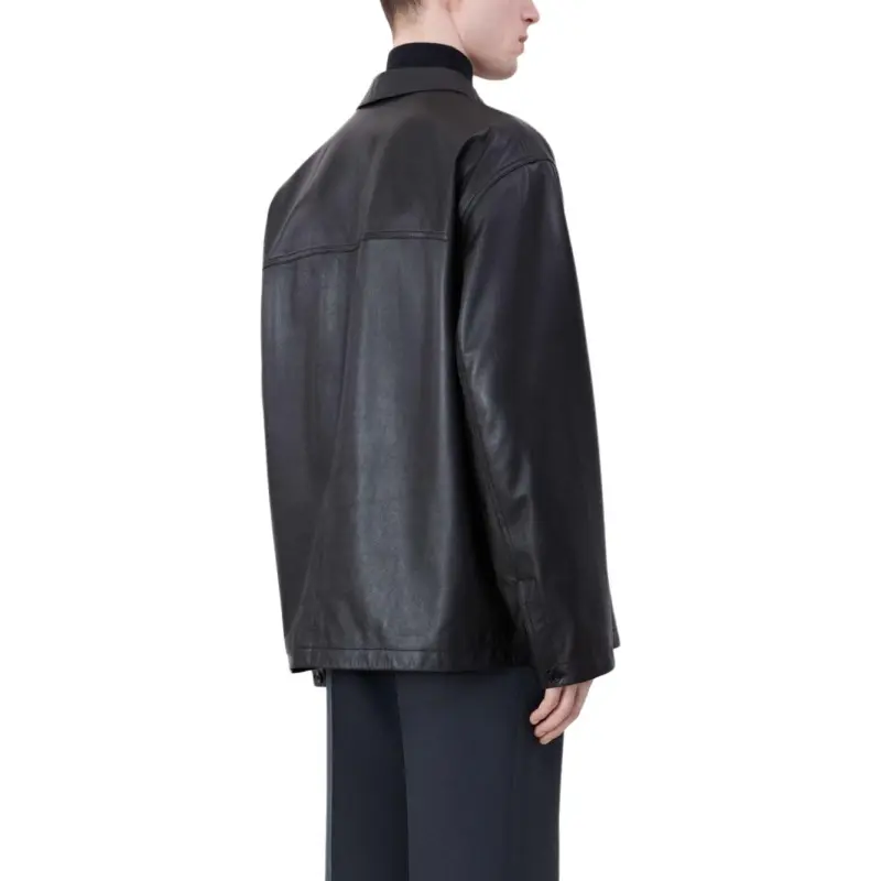 Lemaire Stand Collar Leather Jacket-3