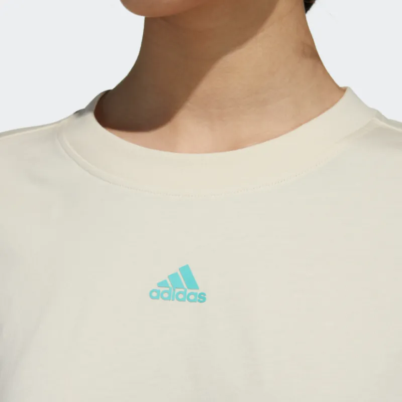 adidas Women'ss Crewneck Peaks Short-Sleeve T-Shirt Beige-5