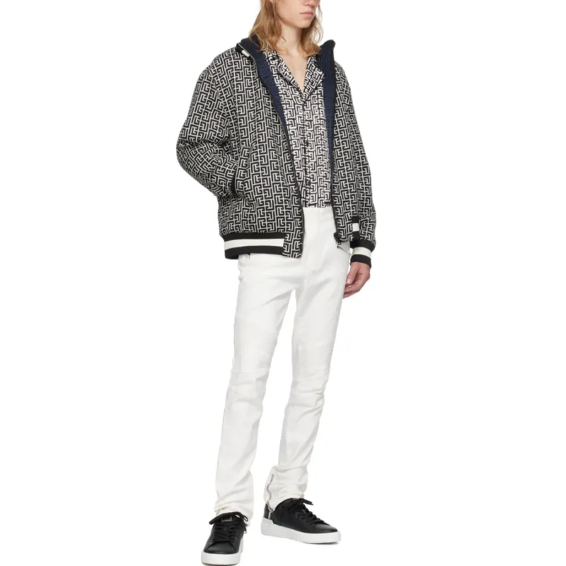 BALMAIN Monogram Reversible Bomber Jacket-4
