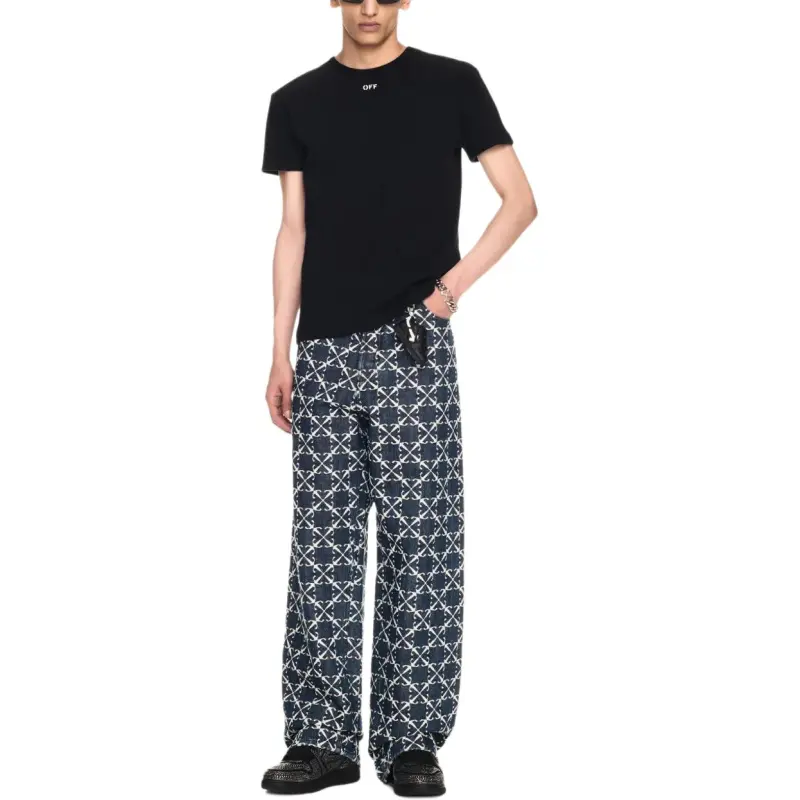 OFF-WHITE Off Stamp Crewneck Straight Hem T-Shirt-2