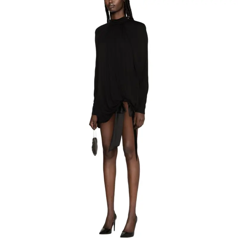 SAINT LAURENT Draped Jersey Mini Dress-3