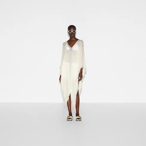 GUCCI Long-Sleeved Dresses Women's Ivory White-6