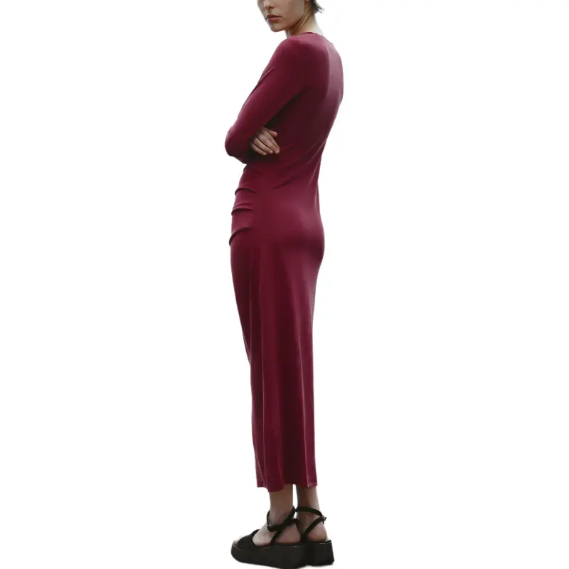 ZARA Long-Sleeved Dresses Women's Red-2