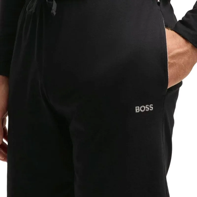 HUGO BOSS Stretch Cotton Regular Fit Shorts With Logo Detail Casual Shorts Men's Black-4