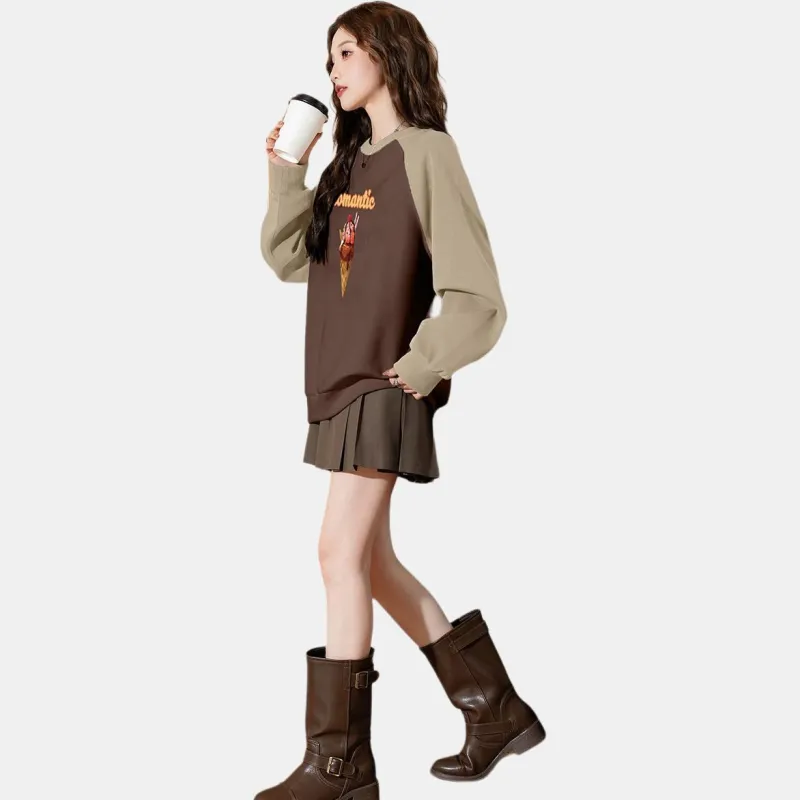 Tonlion Sweatshirt Women's Chocolate-1