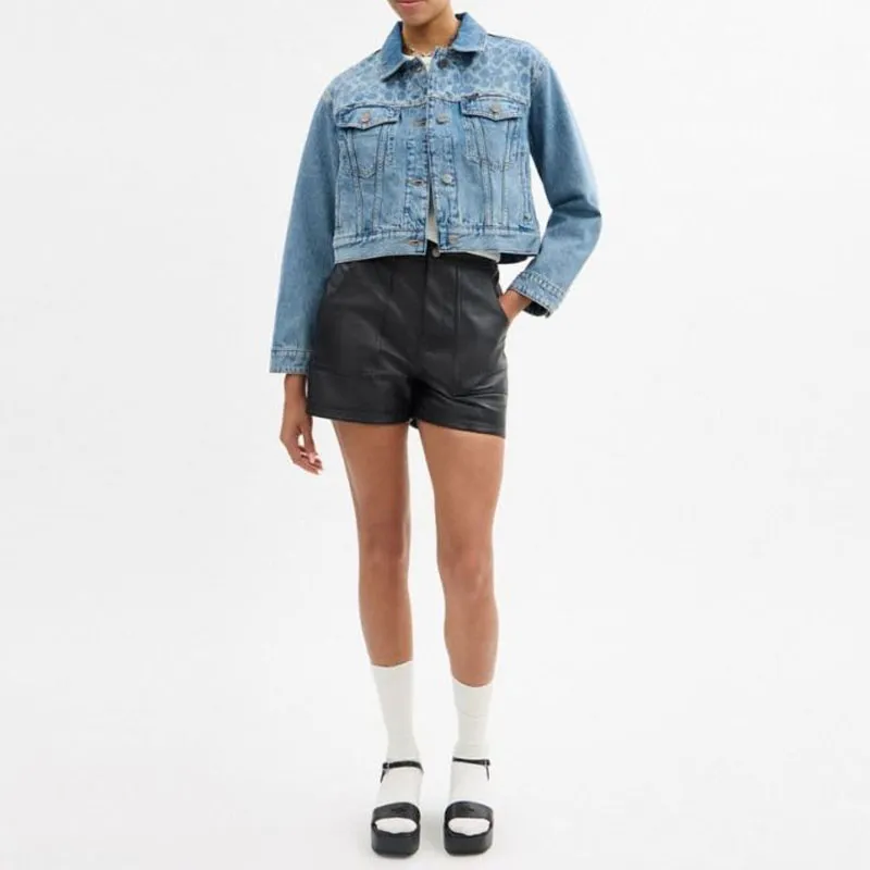 COACH Denim Jacket Women's Blue-1
