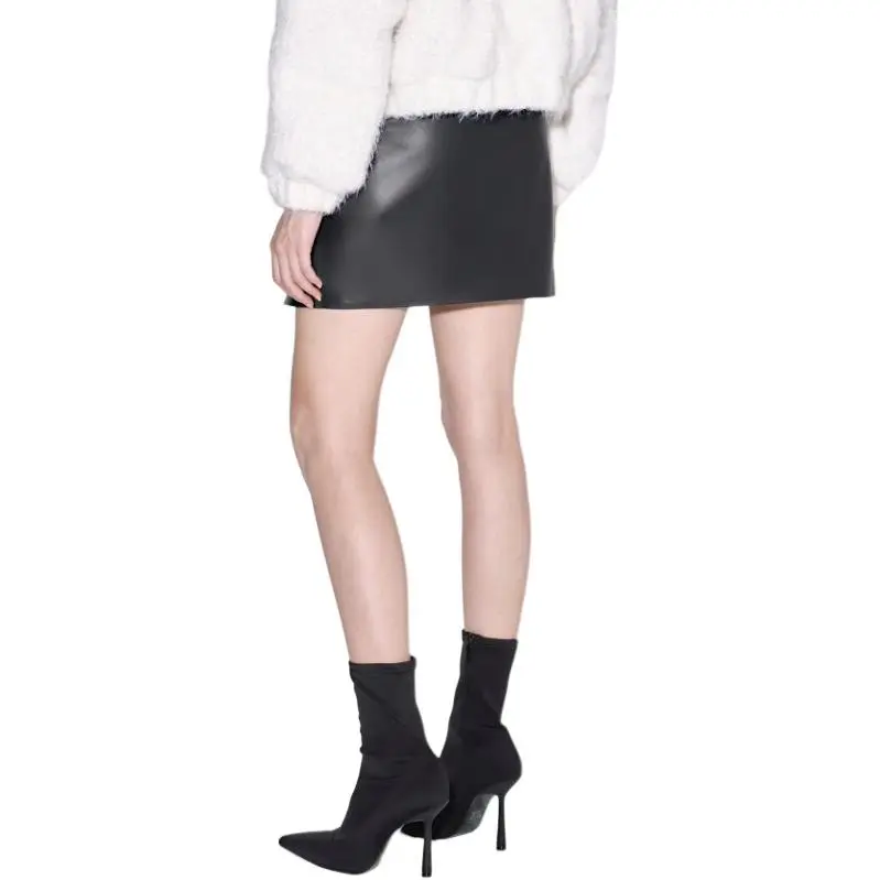 Bebe Leather Short Skirts Women's Black-2