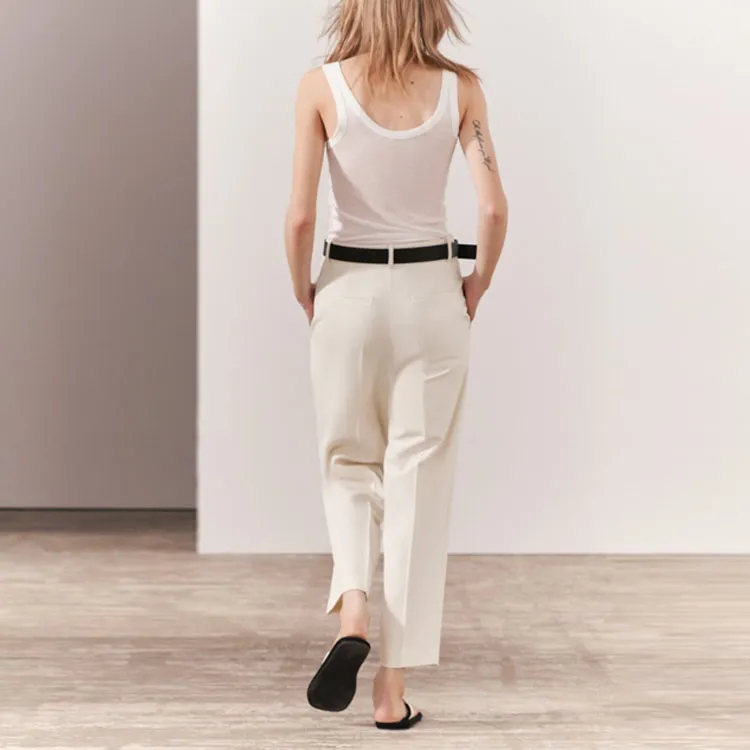 ZARA Casual Pants Women's White-2