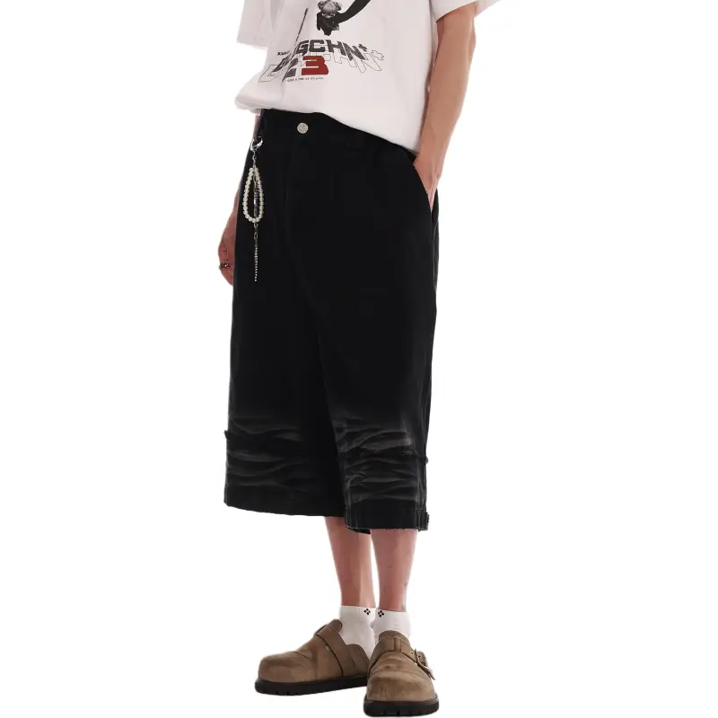 VINMUK Denim Shorts Unisex Black-5