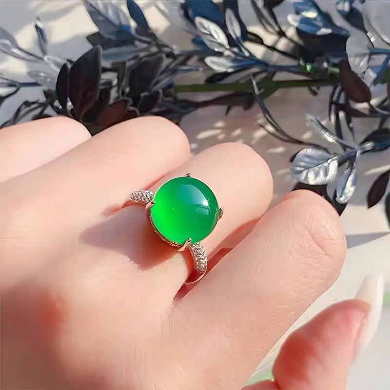 Grace Chalcedony Jade Rings Women's-2
