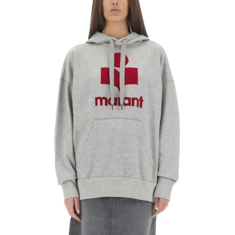 ISABEL MARANT ETOILE Mansel Logo Printed Drawstring Hoodie-3