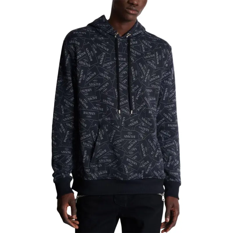BALMAIN Couture Label print Hoodie-2