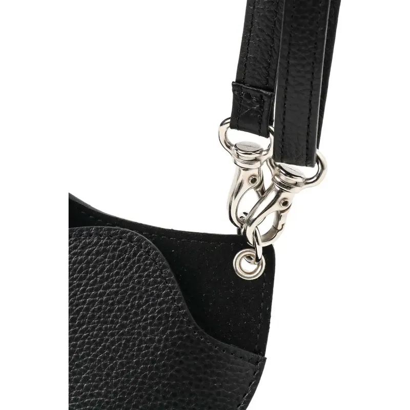 Yohji Yamamoto Cow Leather Happy Shoulder Crossbody Eyeglass Pouch Small Size Unisex Black-7