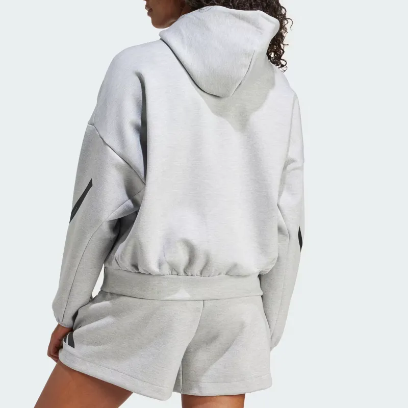 Adidas Sweatshirt Women's Gray Shopping Bag Included-4