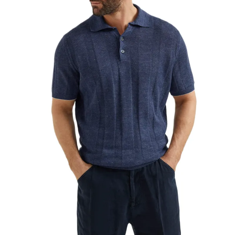 Brunello Cucinelli Ribbed Knit Polo-2