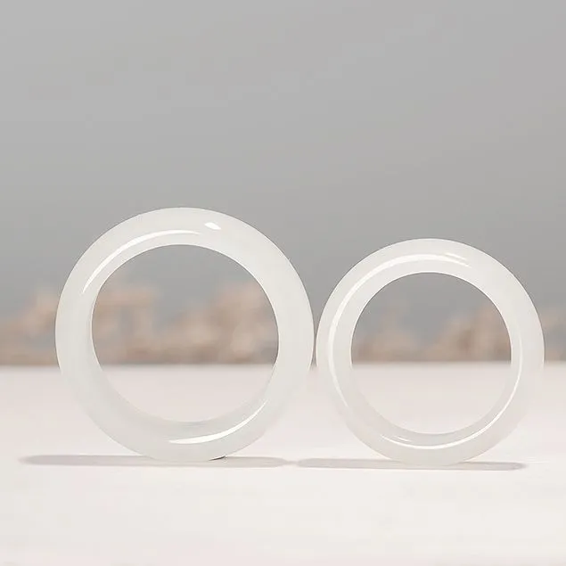Ingenuity Hetian Jade Rings Unisex White Jade-2