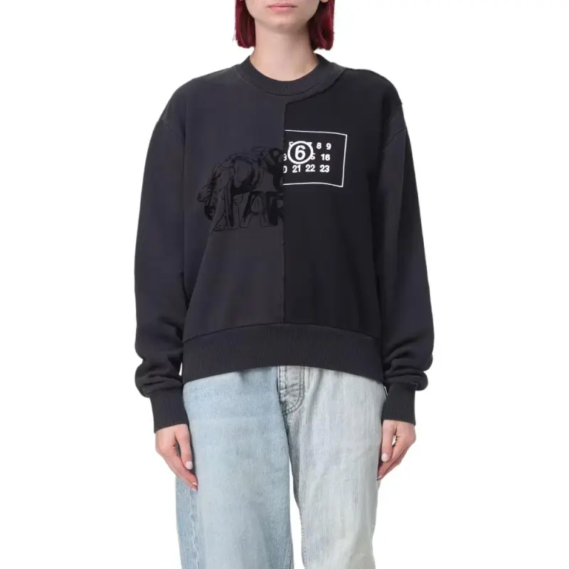 MM6 Maison Margiela Numbers Motif Panelled Sweatshirt-3