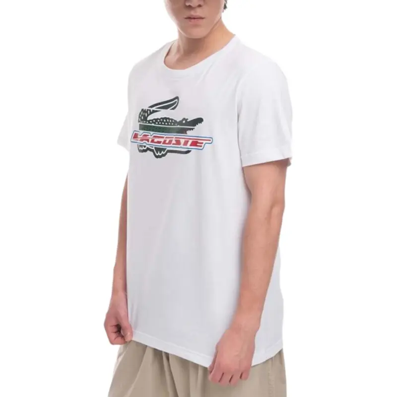 LACOSTE Sport Regular Fit Organic Cotton T Shirt T Shirt Men's White-1