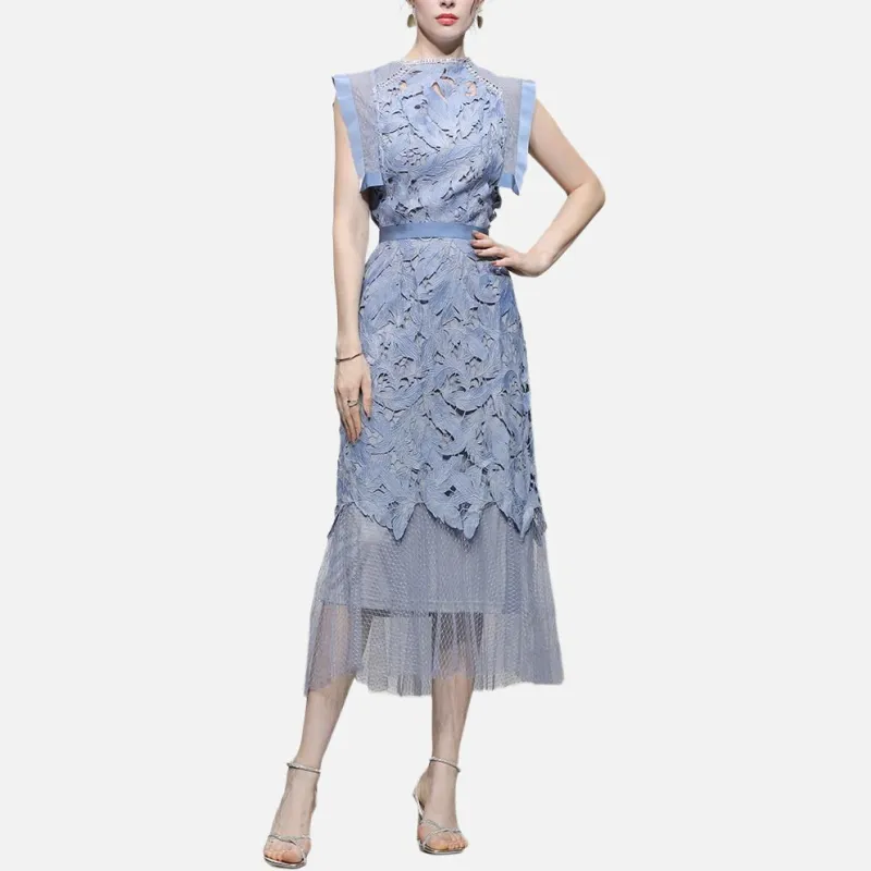 Duffy Fashion Skirt Set Women's Gray Blue-3