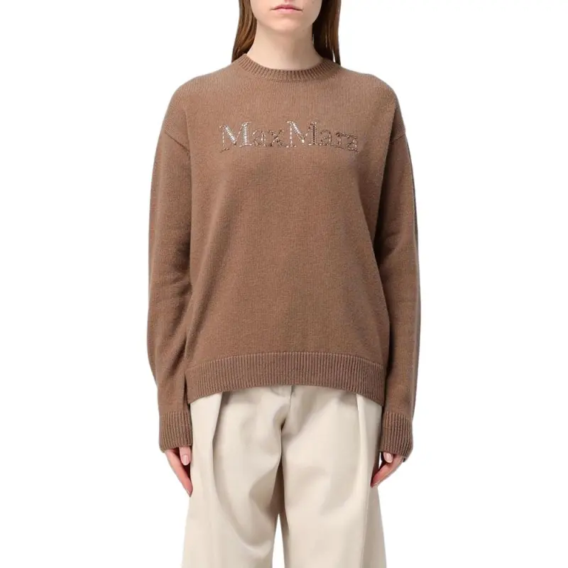 MaxMara Logo Embellished Crewneck Jumper-2