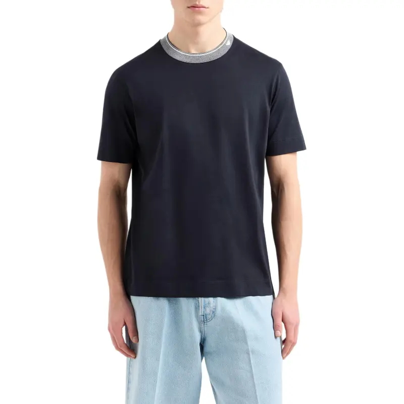 EMPORIO ARMANI Asv Jersey T shirt With Trimmed Crew Neck-1