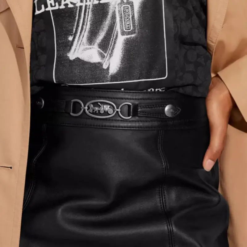 COACH Casual Short Skirts Women's Black-3