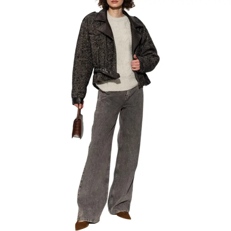 R13 Herringbone Belted Jacket-1