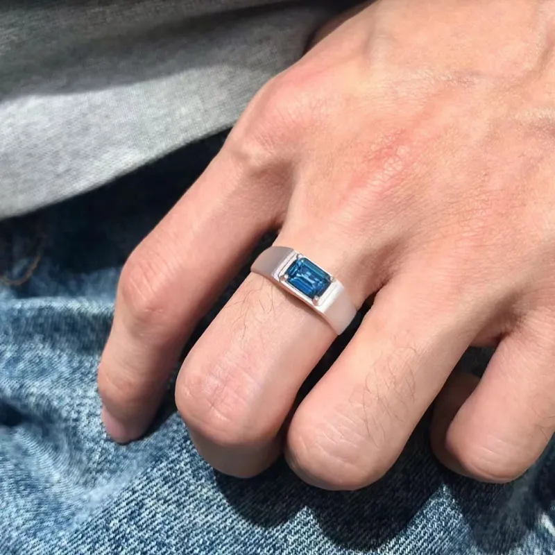AIDAQIAN S925 Silver Ring Open And Adjustable Men's-1