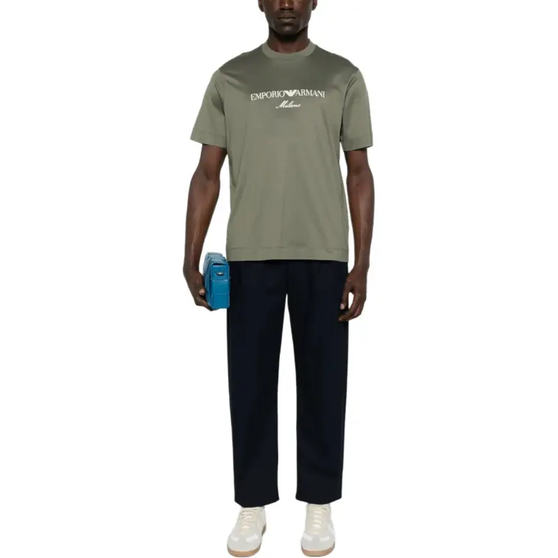 EMPORIO ARMANI Logo embroidered T shirt-1