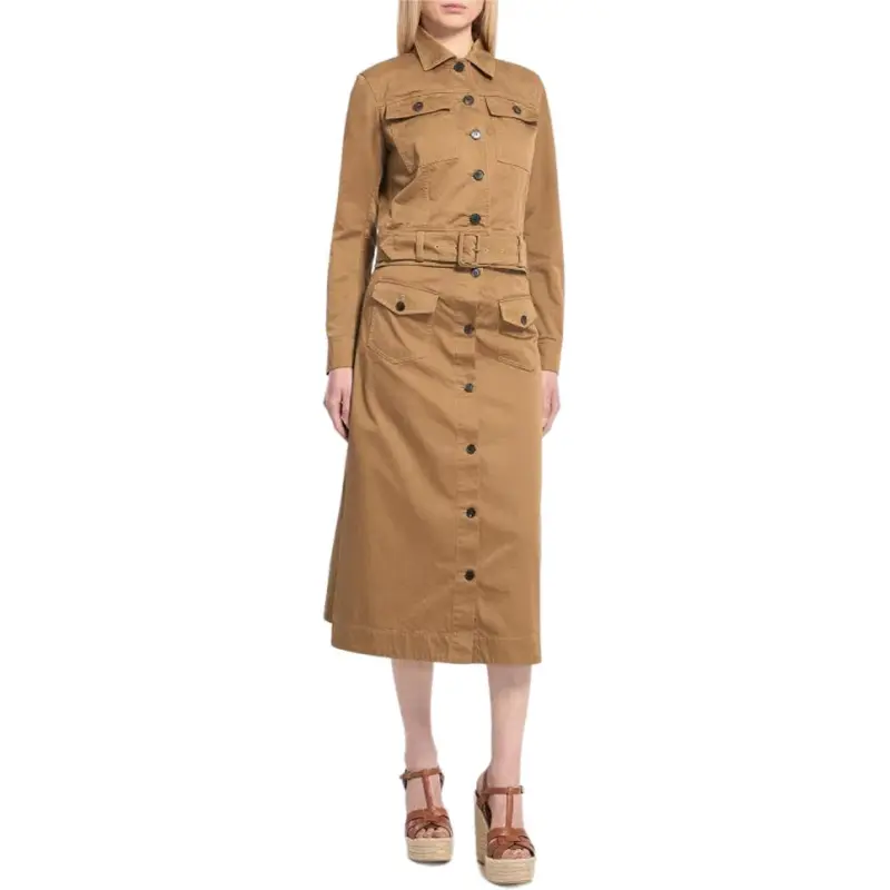 SAINT LAURENT Button Detailed A Line Skirt-4